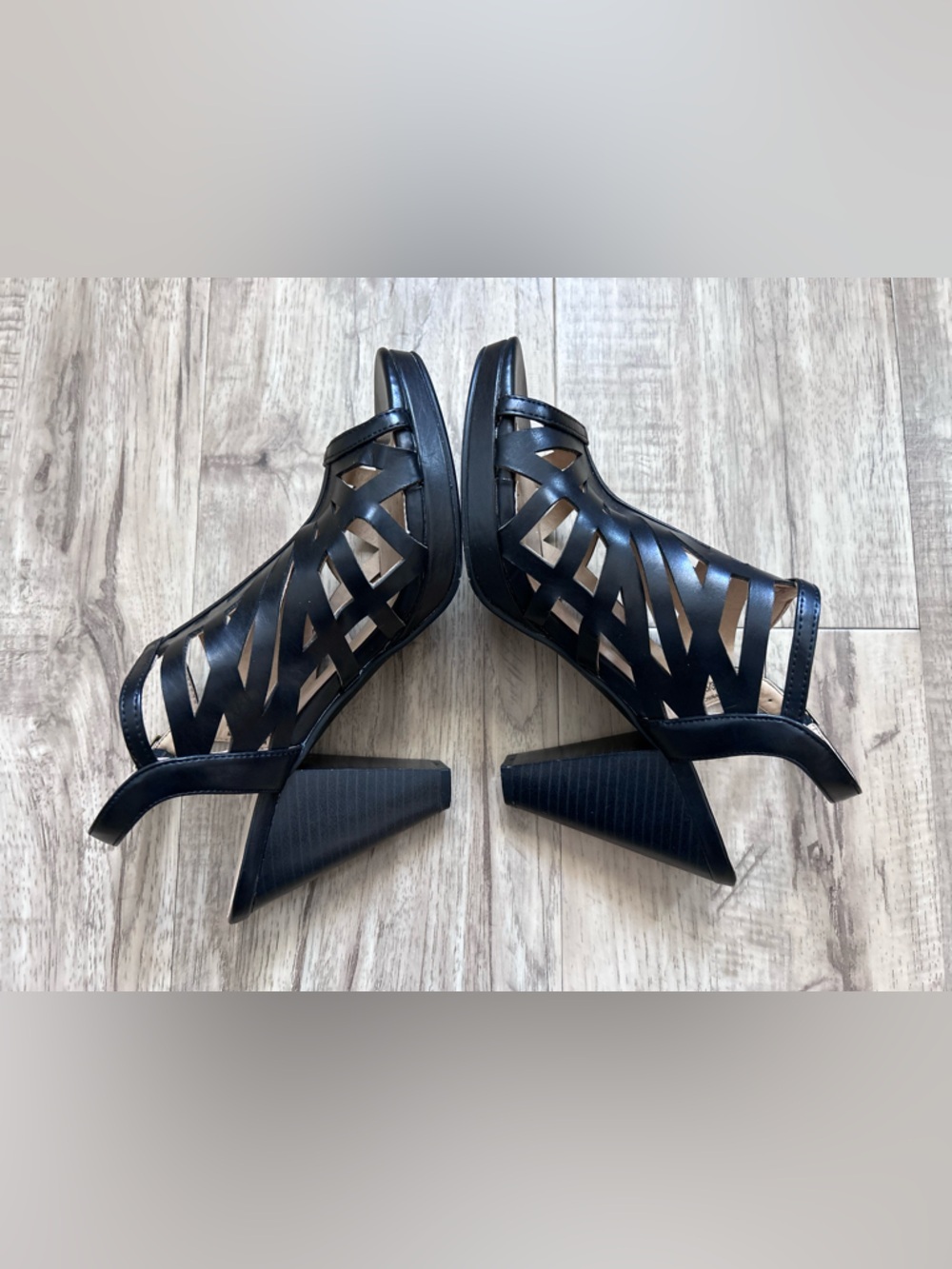 Chinese Laundry perp toe Black Cutout Slingback High Heel Sandals sexy date - Picture 5 of 8